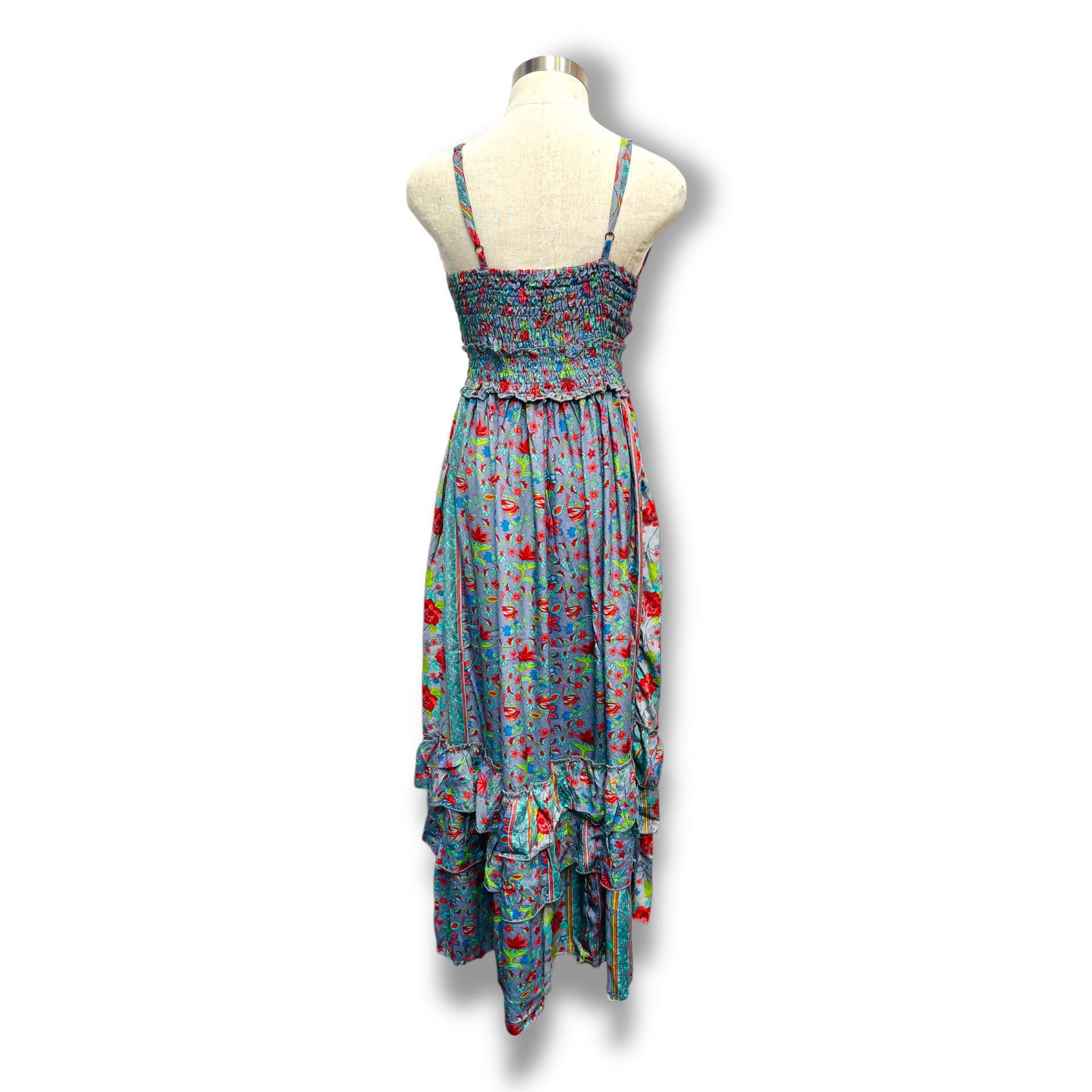 Polyester Printed Long Halter Dress (3087)