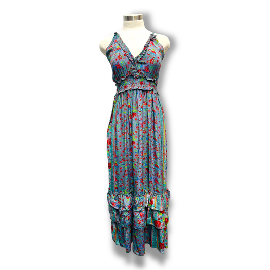 Polyester Printed Long Halter Dress (3087)