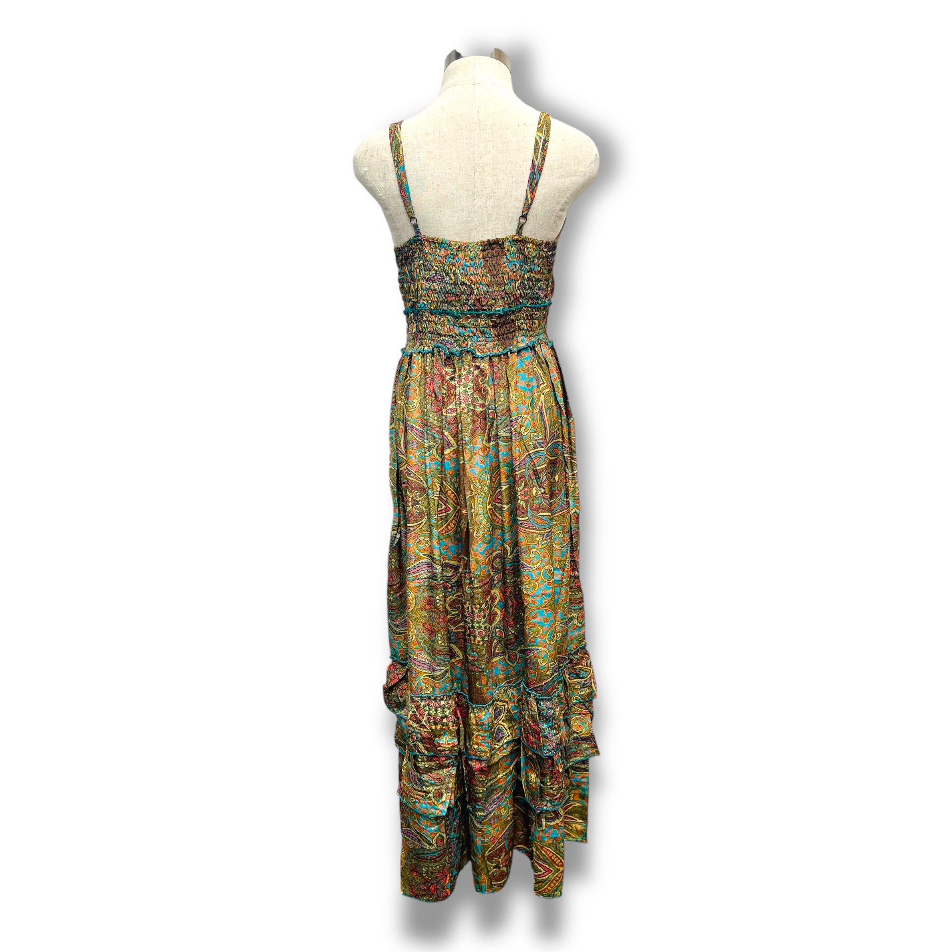 Polyester Printed Long Halter Dress (3087)