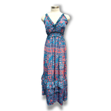 Polyester Printed Long Halter Dress (3087)