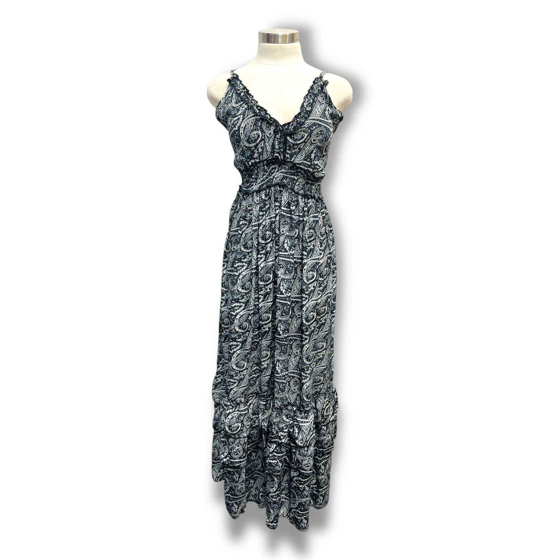 Polyester Printed Long Halter Dress (3087)