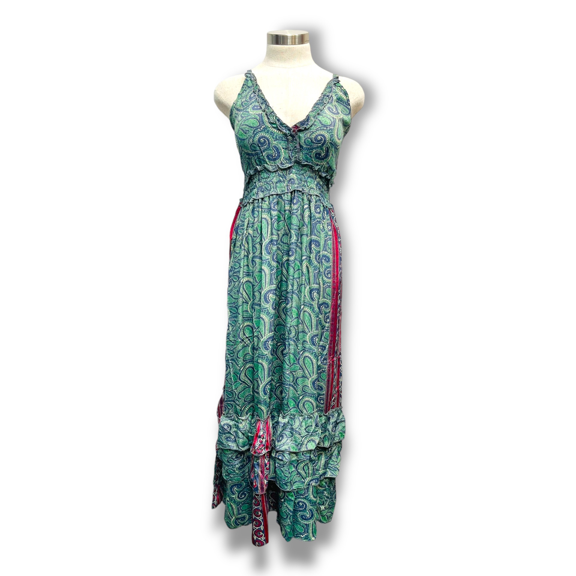 Polyester Printed Long Halter Dress (3087)