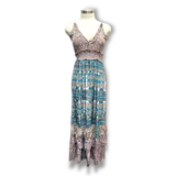 Polyester Printed Long Halter Dress (3087)