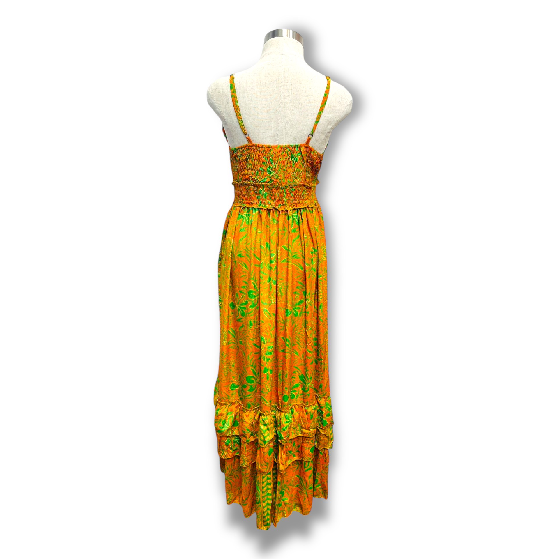 Polyester Printed Long Halter Dress (3087)