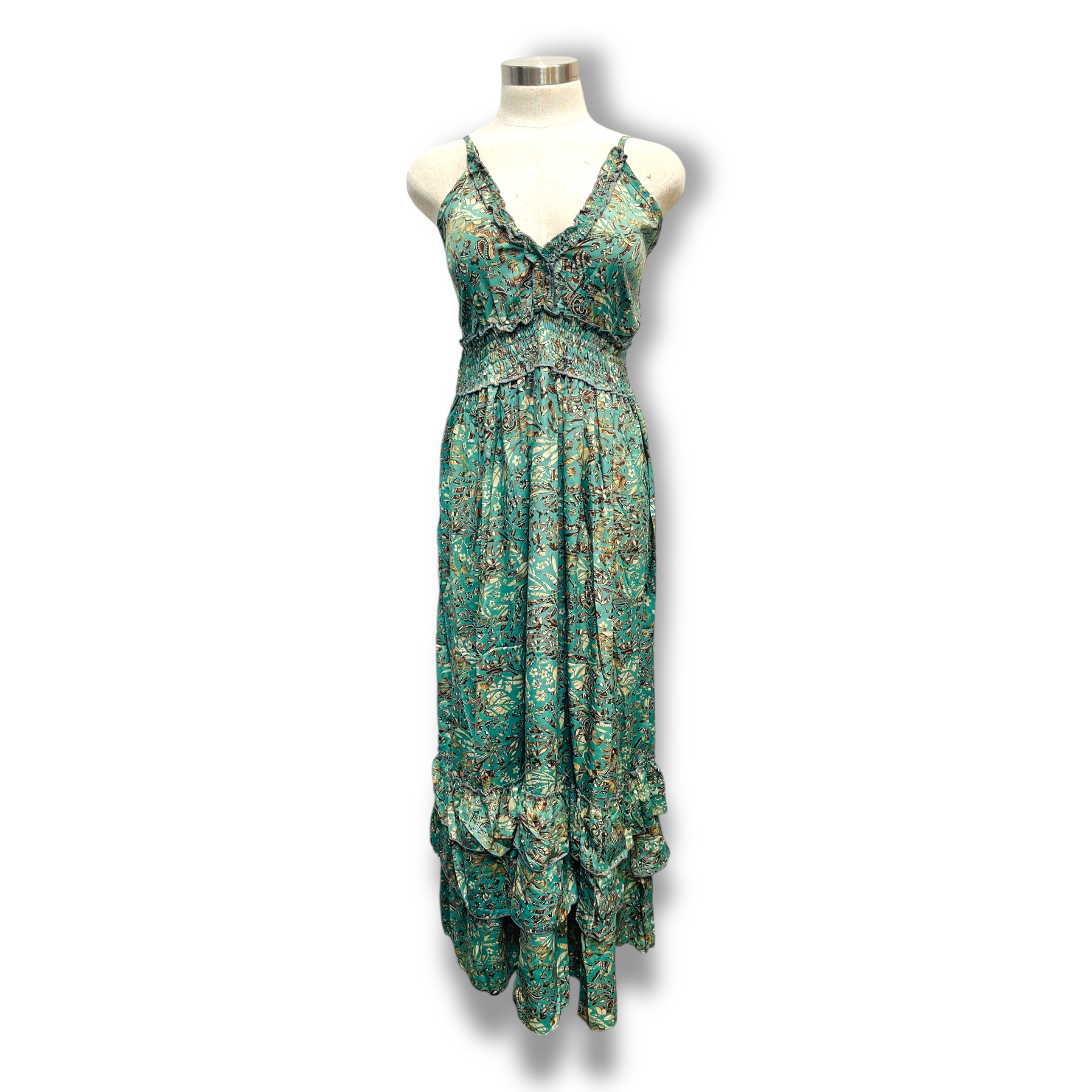 Polyester Printed Long Halter Dress (3087)