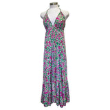 Printed Polyester Long Halter Dress (3256)