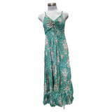 Adjustable Top Printed Polyester Long Dress (3432)