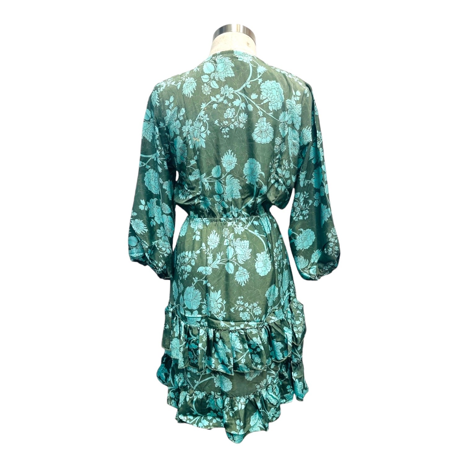 Printed Polyester Short Dress with Front Tie