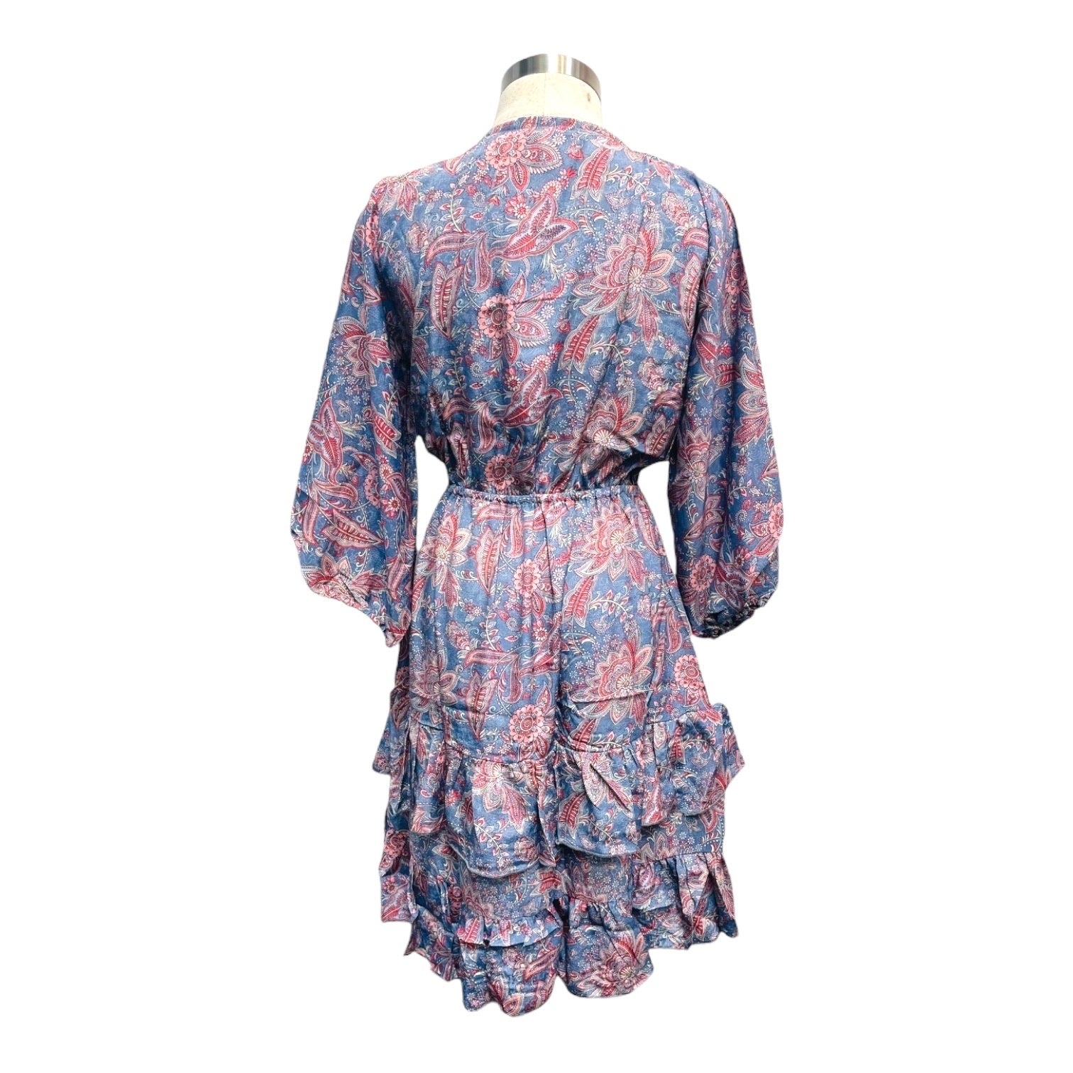 Printed Polyester Short Dress with Front Tie