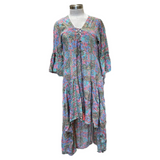 Long Sleeve Printed Polyester Dress (3450)