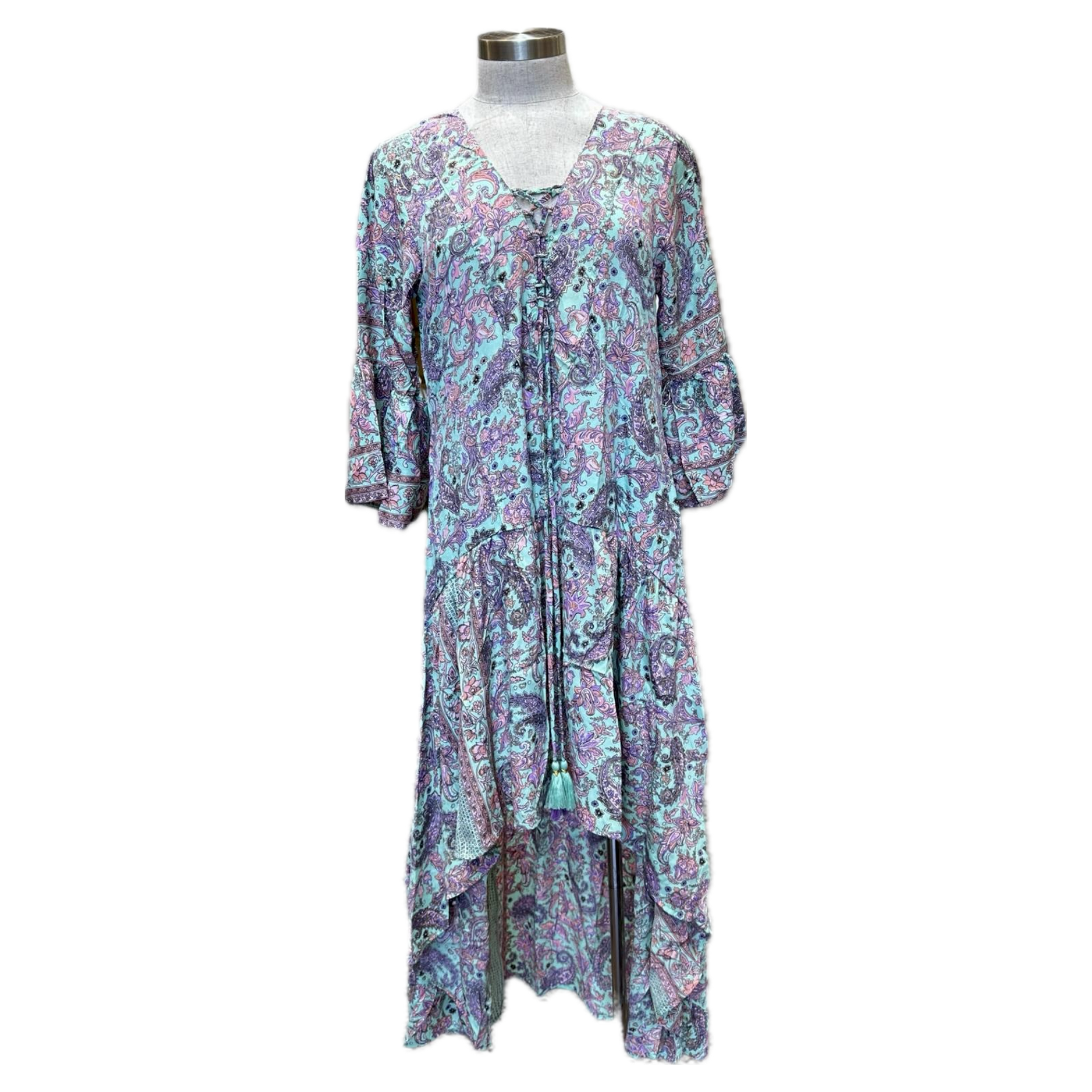 Long Sleeve Printed Polyester Dress (3450)