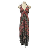 Cotton Block Print Long Halter Dress (3500)