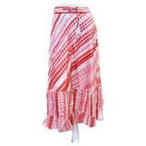 Simple Printed Polyester One-Tier Skirt (3534)