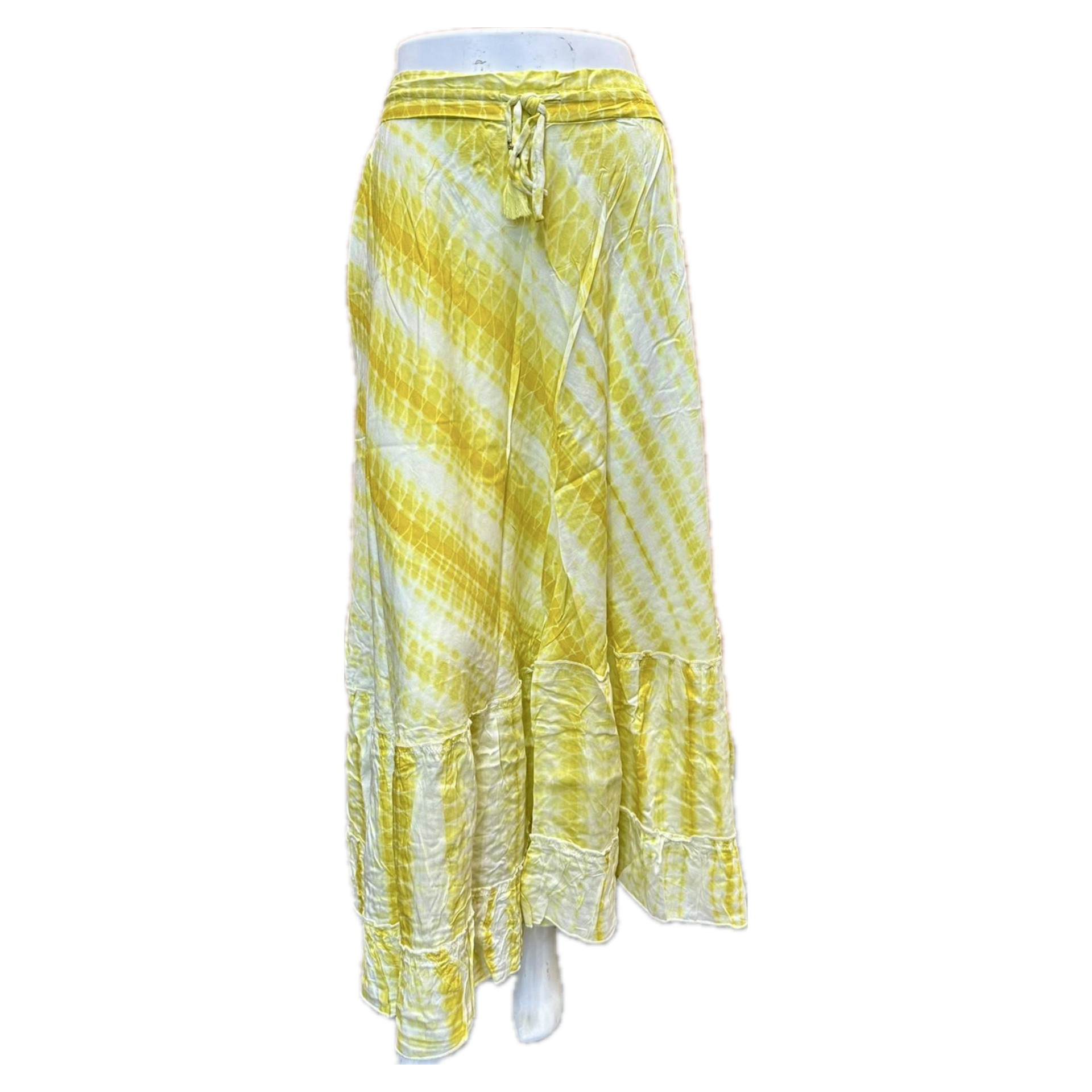 Simple Printed Polyester One-Tier Skirt (3534)